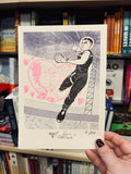 Grand Slam Romance Book 2 Hardcover with a Signed Riso Print by Ollie Hicks and Emma Oosterhous